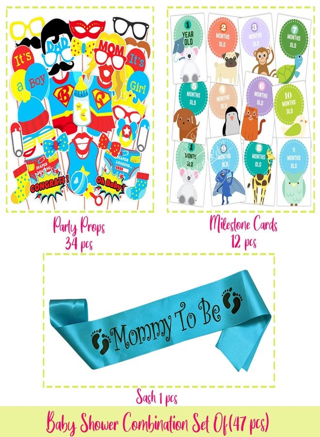 ووبوكس مجموعة زينة حفل استقبال المولود من ووبوكس | دعائم كشك الصور لحفل استقبال المولود، ووشاح "مرحلة مميزة" و"أم حامل"، ومجموعة زينة حفل "غود بهاراي" (FP490) - Image 2